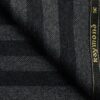 Raymond Men's 100% Merino Wool Striped  2.20 Meter Unstitched Tweed Jacketing & Blazer Fabric (Grey & Black)