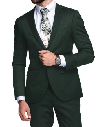 Raymond Men's 20% Wool  Structured  Unstitched Suiting Fabric (Dark Green)