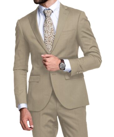 Raymond Men's 20% Wool  Solids  Unstitched Suiting Fabric (Beige)