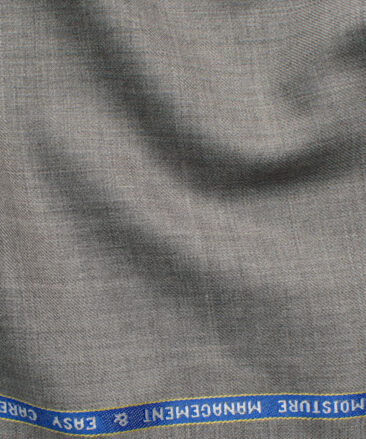 Raymond Men's 35% Wool  Self Design  Unstitched Suiting Fabric (Light Worsted Grey)