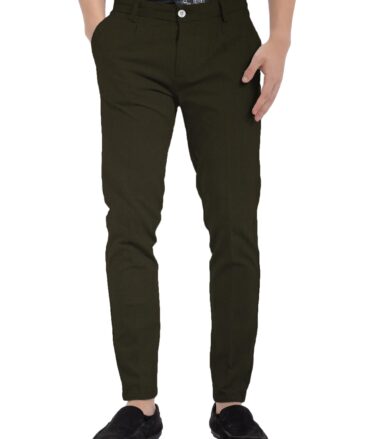 Arvind Tresca Men's Cotton Solids  Unstitched Stretchable Trouser Fabric (Dark Green)