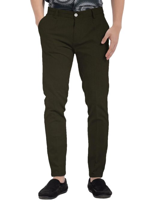 Arvind Tresca Men's Cotton Solids  Unstitched Stretchable Trouser Fabric (Dark Green)