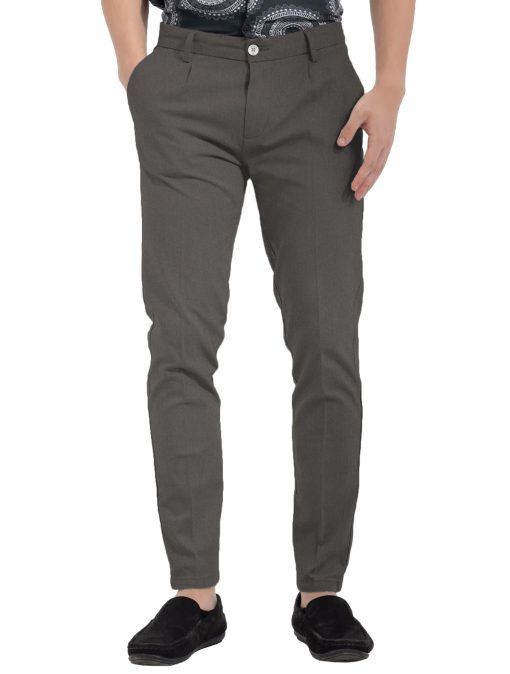 Arvind Tresca Men's Cotton Solids  Unstitched Stretchable Trouser Fabric (Dark Grey)