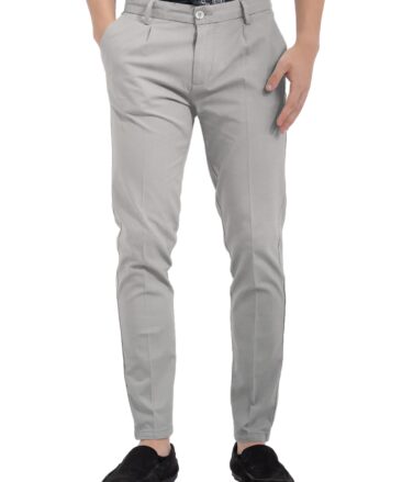 Arvind Tresca Men's Cotton Solids  Unstitched Stretchable Trouser Fabric (Light Grey)