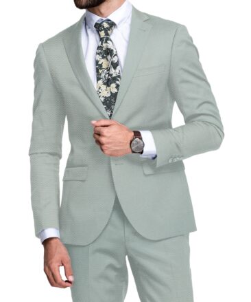 Absoluto Men's Terry Rayon  Structured  Unstitched Suiting Fabric (Mint Green)