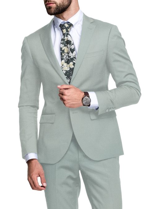 Absoluto Men's Terry Rayon  Structured  Unstitched Suiting Fabric (Mint Green)