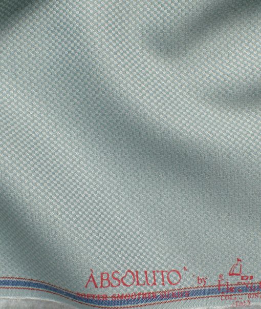 Absoluto Men's Terry Rayon  Structured  Unstitched Suiting Fabric (Mint Green)