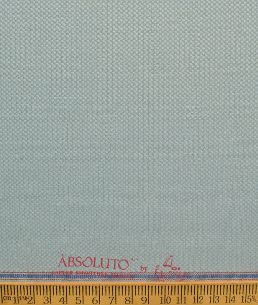 Absoluto Men's Terry Rayon  Structured  Unstitched Suiting Fabric (Mint Green)