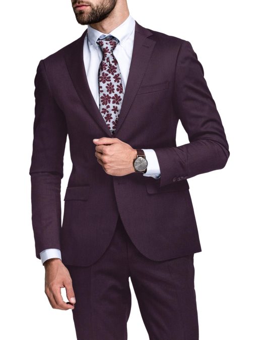 Canetti Men's Terry Rayon  Solids  Unstitched Suiting Fabric (Dark Wine)