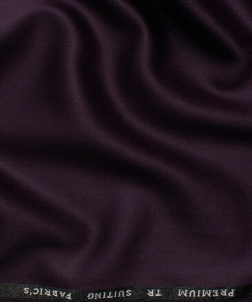 Canetti Men's Terry Rayon  Solids  Unstitched Suiting Fabric (Dark Wine)