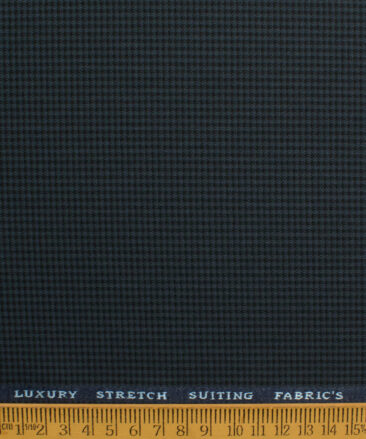 Canetti Men's Terry Rayon  Checks  Unstitched Stretchable Suiting Fabric (Grey)