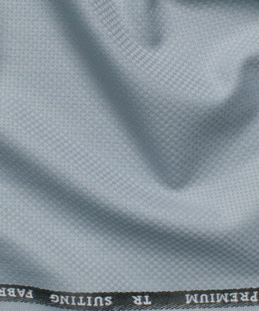 Canetti Men's Terry Rayon  Structured  Unstitched Suiting Fabric (Sky Blueish Grey)