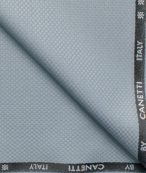 Canetti Men's Terry Rayon  Structured  Unstitched Suiting Fabric (Sky Blueish Grey)