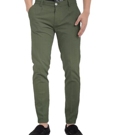 Raymond Men's Cotton Solids  Unstitched Stretchable Trouser Fabric (Olive Green)