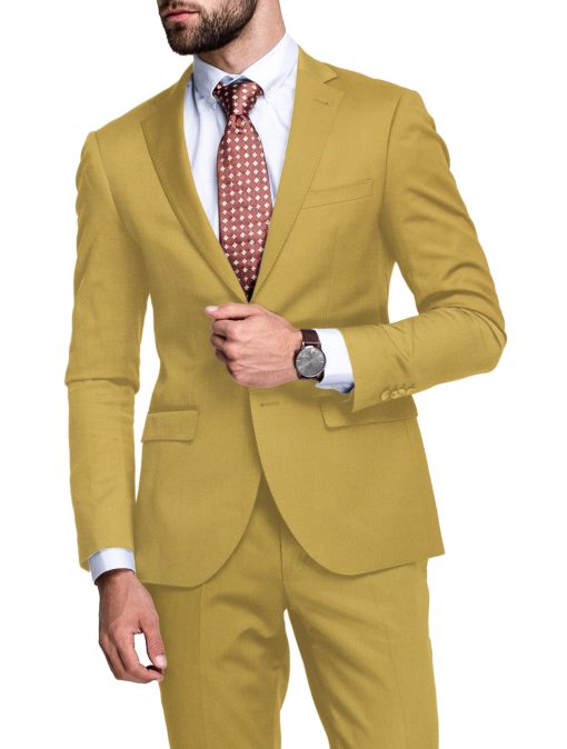 Raymond Men's Terry Rayon  Solids  Unstitched Suiting Fabric (Yellow)