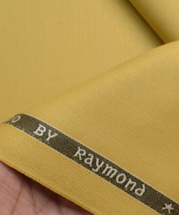 Raymond Men's Terry Rayon  Solids  Unstitched Suiting Fabric (Yellow)