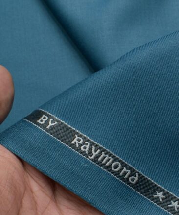 Raymond Men's Terry Rayon  Solids  Unstitched Suiting Fabric (Ocean Blue)