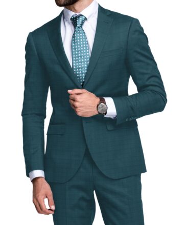 Raymond Men's Terry Rayon  Checks  Unstitched Suiting Fabric (Casal Green)