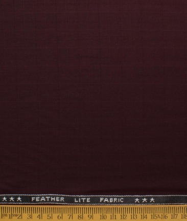 Raymond Men's Terry Rayon  Checks  Unstitched Suiting Fabric (Wine)