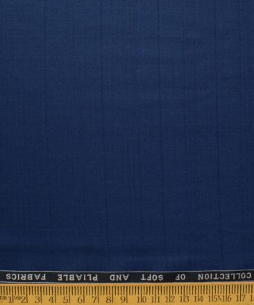 Raymond Men's Polyester Viscose  Checks  Unstitched Suiting Fabric (Royal Blue)