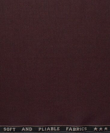 Raymond Men's Polyester Viscose  Structured  Unstitched Suiting Fabric (Dark Wine)