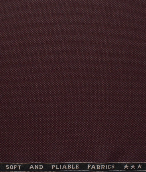 Raymond Men's Polyester Viscose  Structured  Unstitched Suiting Fabric (Dark Wine)