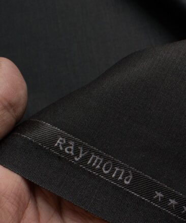 Raymond Men's Polyester Viscose  Solids  Unstitched Suiting Fabric (Jet Black)