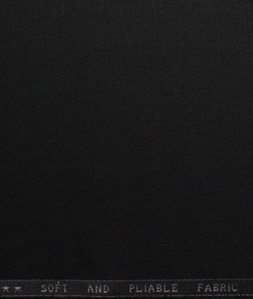 Raymond Men's Polyester Viscose  Solids  Unstitched Suiting Fabric (Jet Black)