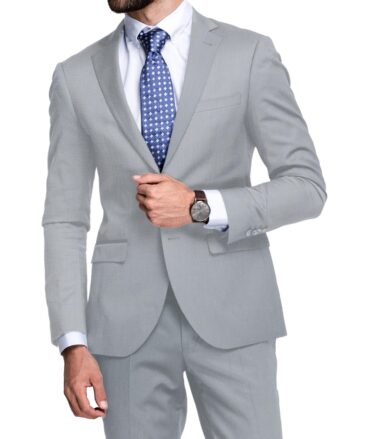 Raymond Men's Terry Rayon  Structured  Unstitched Suiting Fabric (Light Silver Grey)