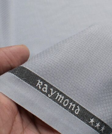 Raymond Men's Terry Rayon  Structured  Unstitched Suiting Fabric (Light Silver Grey)