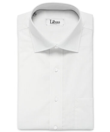 Burgoyne Men's Giza Cotton Solids  Unstitched Shirting Fabric (White)