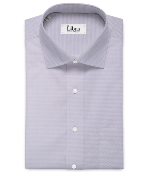 Burgoyne Men's Giza Cotton Self Design  Unstitched Shirting Fabric (Light Purple)