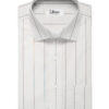 Burgoyne Men's Giza Cotton Striped  Unstitched Shirting Fabric (White)