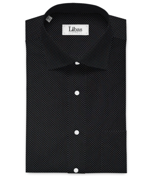 Cadini Men's Premium Cotton Printed  Unstitched Shirting Fabric (Black)