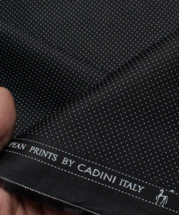 Cadini Men's Premium Cotton Printed  Unstitched Shirting Fabric (Black)