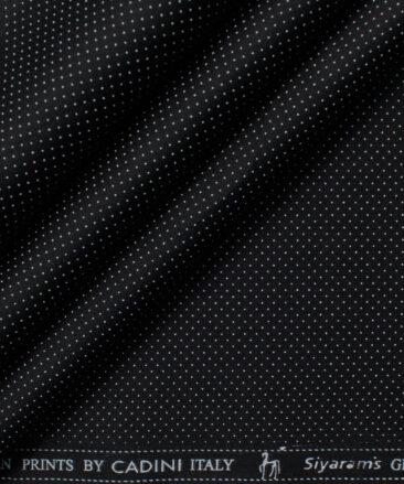 Cadini Men's Premium Cotton Printed  Unstitched Shirting Fabric (Black)