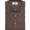 Canetti Men's Superfine Cotton Printed  Unstitched Shirting Fabric (Dark Brown)