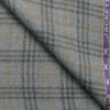 Raymond Men's 100% Merino Wool Checks  2.20 Meter Unstitched Tweed Jacketing & Blazer Fabric (Light Grey)