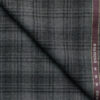 Raymond Men's 100% Merino Wool Super 90's Checks  2.20 Meter Unstitched Tweed Jacketing & Blazer Fabric (Grey & Black)