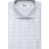 Soktas Men's Giza Cotton Checks  Unstitched Shirting Fabric (White & Blue)