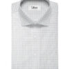 Soktas Men's Giza Cotton Checks  Unstitched Shirting Fabric (White & Grey)