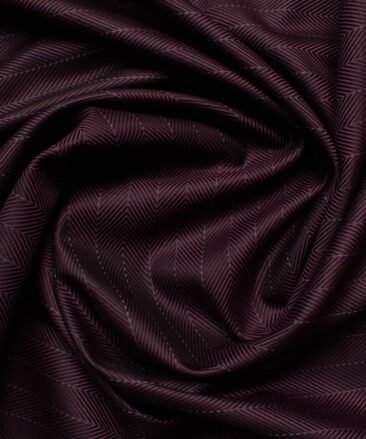 Soktas Men's 80/2 Giza Cotton Striped  Unstitched Shirting Fabric (Dark Wine)