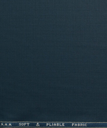 Raymond Men's Polyester Viscose  Self Design  Unstitched Suiting Fabric (Nile Blue)