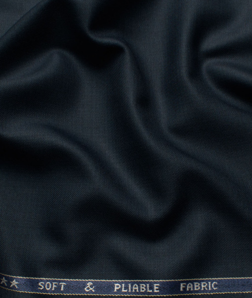 Raymond Men's Polyester Viscose  Self Design  Unstitched Suiting Fabric (Dark Blue)