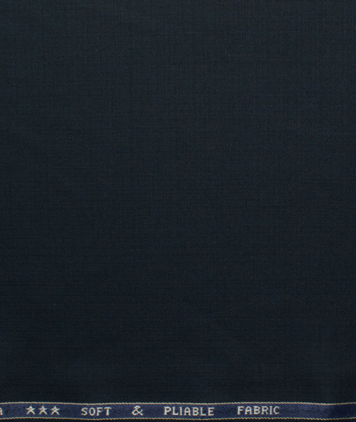 Raymond Men's Polyester Viscose  Self Design  Unstitched Suiting Fabric (Dark Blue)