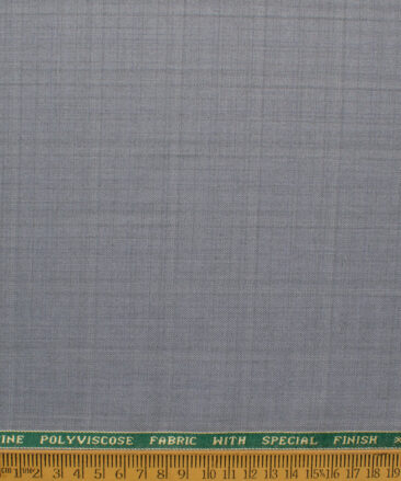 Raymond Men's Polyester Viscose  Checks  Unstitched Suiting Fabric (Light Grey)