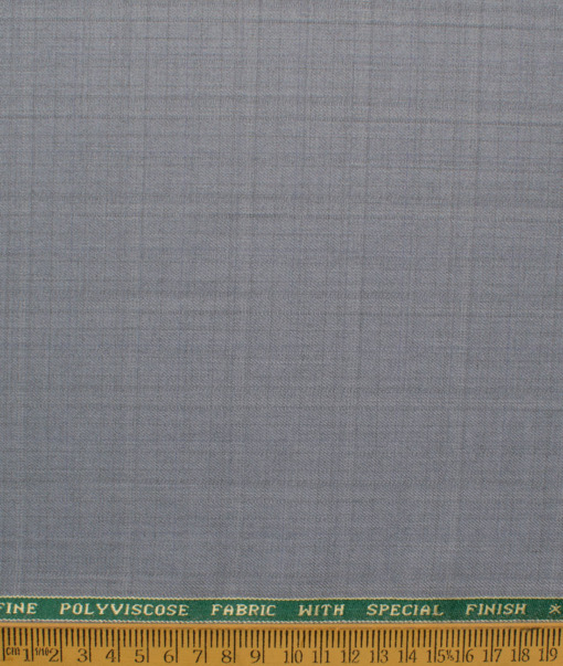 Raymond Men's Polyester Viscose  Checks  Unstitched Suiting Fabric (Light Grey)