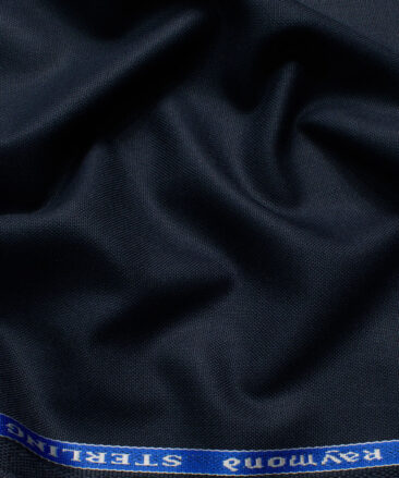 Raymond Men's Polyester Viscose  Solids  Unstitched Suiting Fabric (Navy Blue)