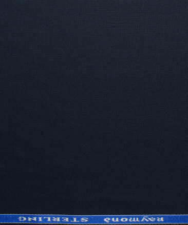 Raymond Men's Polyester Viscose  Solids  Unstitched Suiting Fabric (Navy Blue)