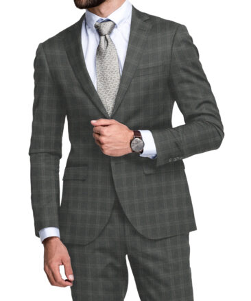 Raymond Men's Polyester Viscose  Checks  Unstitched Suiting Fabric (Dark Grey)